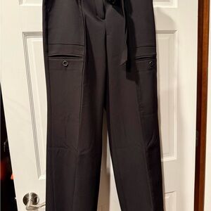 White House Black Market Black High-Rise Wide Leg Pants with Belt